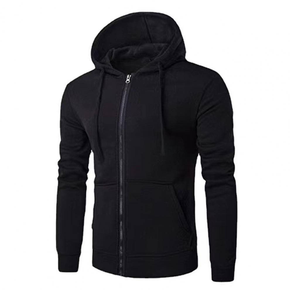 Otoño hombres sudaderas chaqueta de manga larga con capucha chaqueta con cierre de cremallera sudaderas con capucha para hombre sudadera Slim Fit ropa masculina