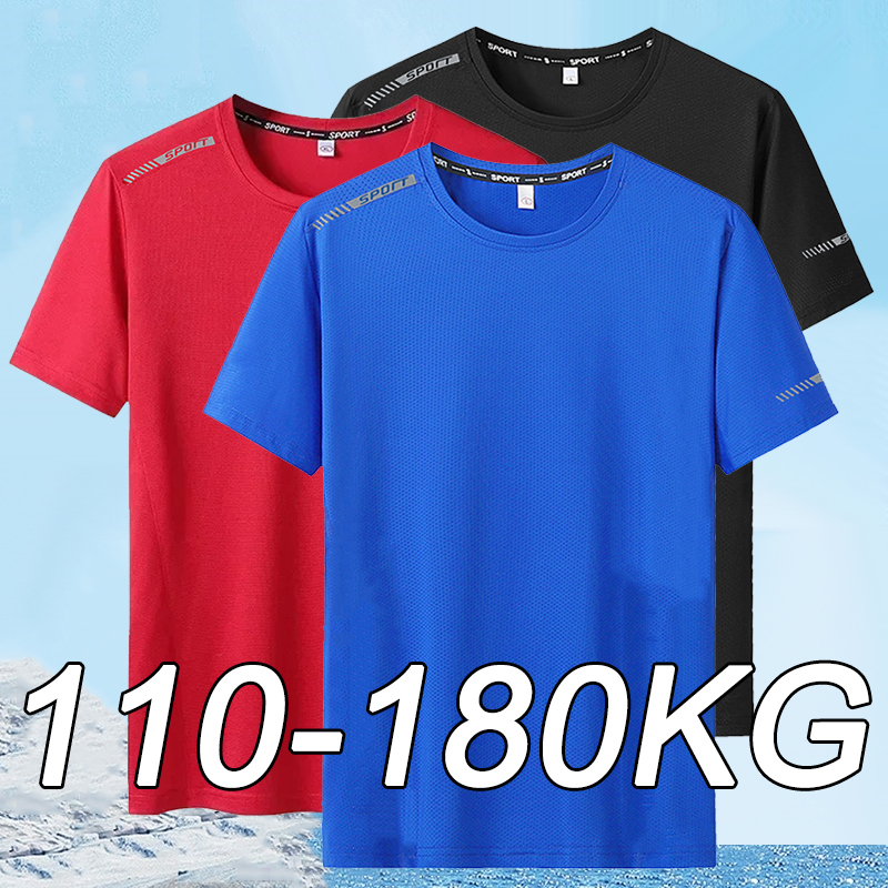 T-Shirt d'Été à Manches Courtes pour Homme, Vêtement de dehors, Loisirs, Plein Air, Respirant, vaccage Rapide, Course à Pied, Grande Taille 6XL7XL
