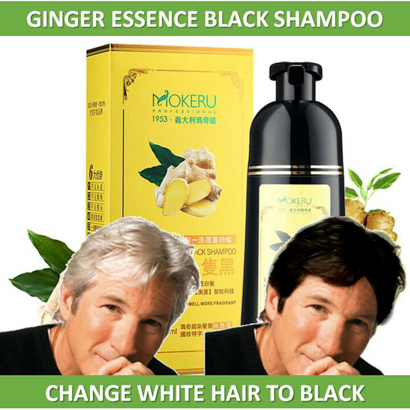 Mokeru Langdurige Permanente Haarkleur Natuurlijke Gember Haarverf Zwarte Shampoo voor Vrouwen en Mannen Snelle Beatuy Gezondheidsproducten