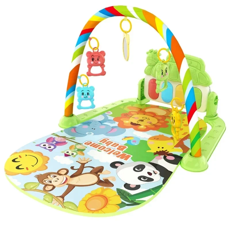 Rack de música para bebês, tapete para brincar, brinquedo educacional precoce, teclado de piano, academia, atividades de engatinhar, presente infantil