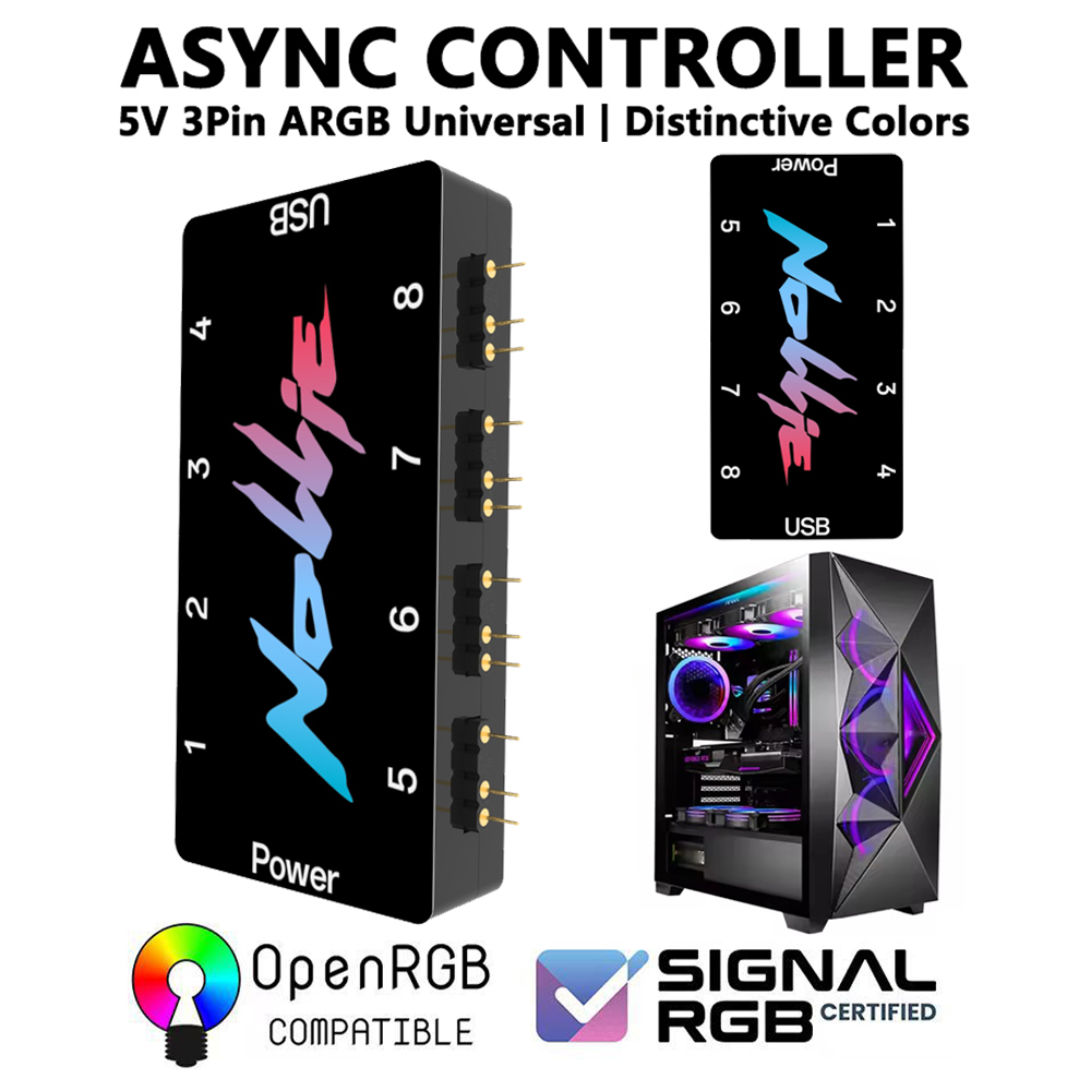 MZX 5V 3PIN ARGB Asynchrone Controller Licht Strip Hub Kabel SignalRGB OpenRGB Universele Computer PC Koelventilator Accessoires