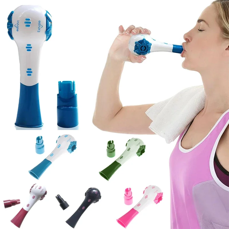 Atemtrainer, einstellbarer Widerstand, tragbares Lungenerweiterungs-Trainingsgerät, erhöht die Lungenkapazität, laufendes Bauchtrainer