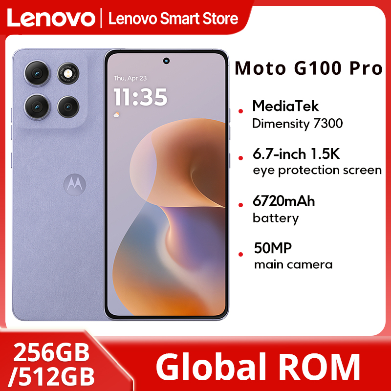 モトローラ Moto G100 Pro スマートフォン 6.7インチ 1.5K pOLED 120Hz ディスプレイ Dimensity 7300 グローバルROM 6720mAh 50MP AIカメラ 携帯電話