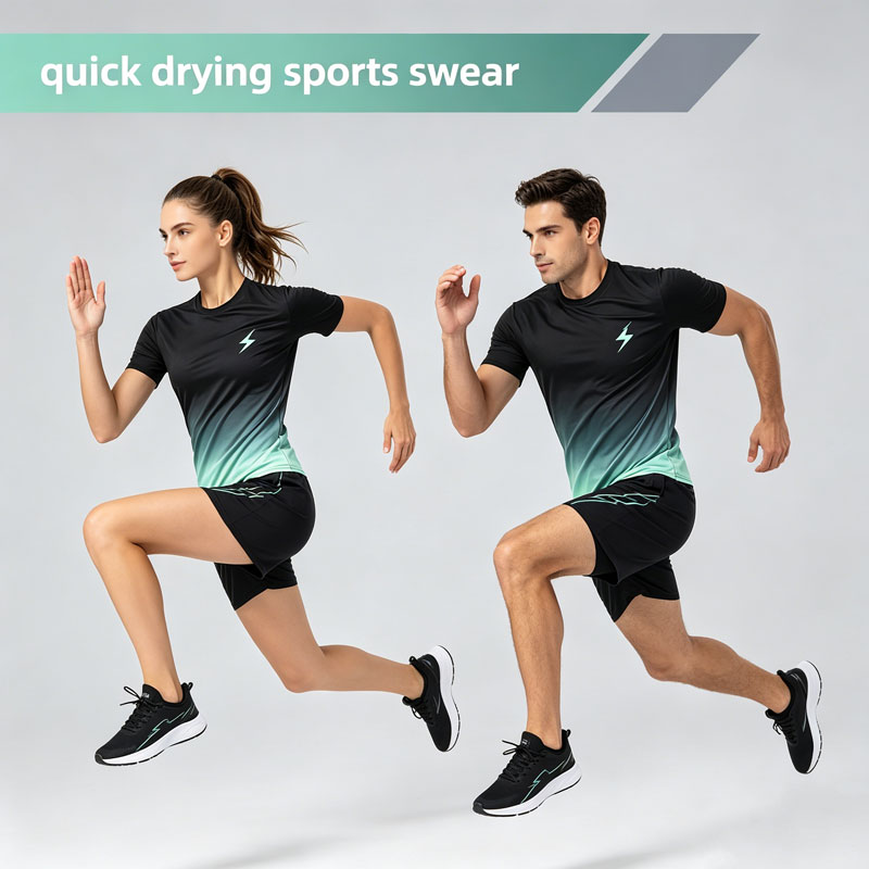 Ensemble de sport à séchage rapide pour homme : T-shirt en soie glacée à manches courtes et short de course pour l'entraînement en salle de sport