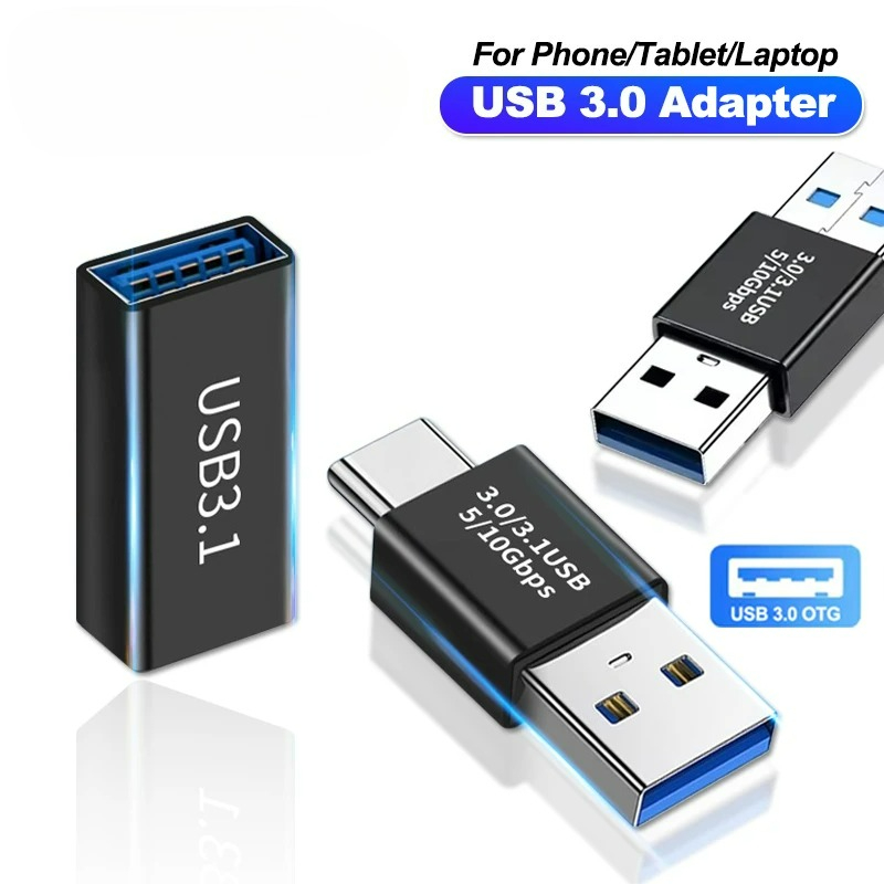 อะแดปเตอร์ USB3.0 OTG 5Gbps ชนิด A ตัวเมียต่อตัวเมีย ตัวแปลง USB C เป็น USB A สายต่อขยาย SSD HDD ปลั๊กต่อขยาย USB3.0