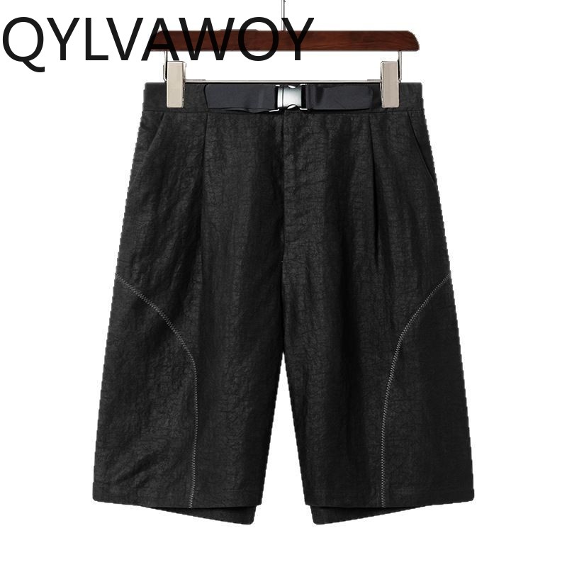 QYLVAWOY 100 % Maulbeerseide-Hose für Herren, lässige Herrenhose, elastische Taille, kurze Hose, Sommer-Xiangyunsha-Jogginghose im chinesischen Stil