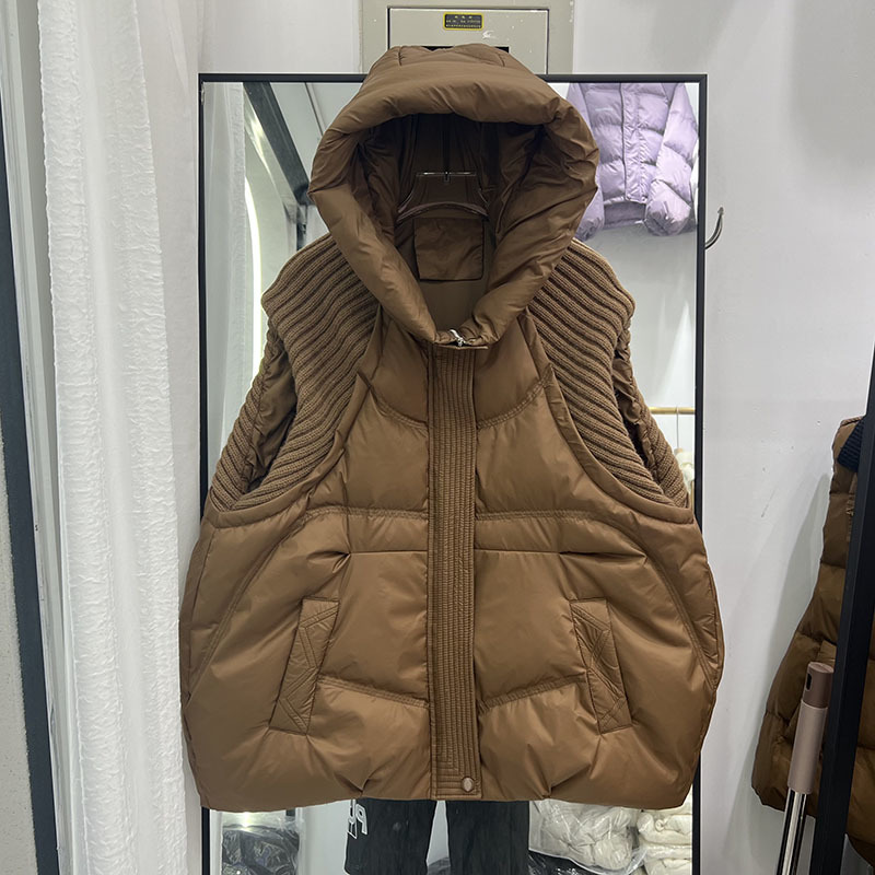 Chaleco Corto con capucha sin mangas, abrigo de gran tamaño, manga corta, cálido, a la moda, otoño e invierno, nuevo