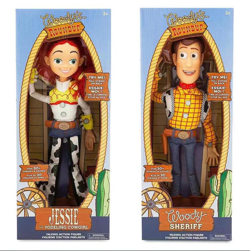 40cm anime toy story 2 woody jessie figura de ação brinquedos falando woody cantar decoração macia aniversário crianças presentes transporte da gota