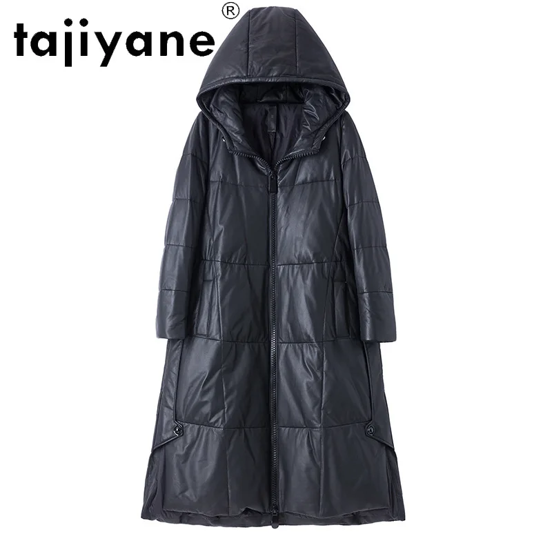 Tajiyane-女性のロングシープスキージャケット,白いアヒルのダウンコート,フード付きパーカー,冬,2020,tn1335