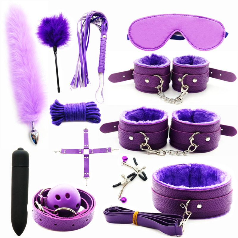 SM Sex Products BDSM Bondage Set Handcuffs Anal plug Tail Whip Gag Vibrat Adult Toys Exotic Accessories Sex Toys for Couples