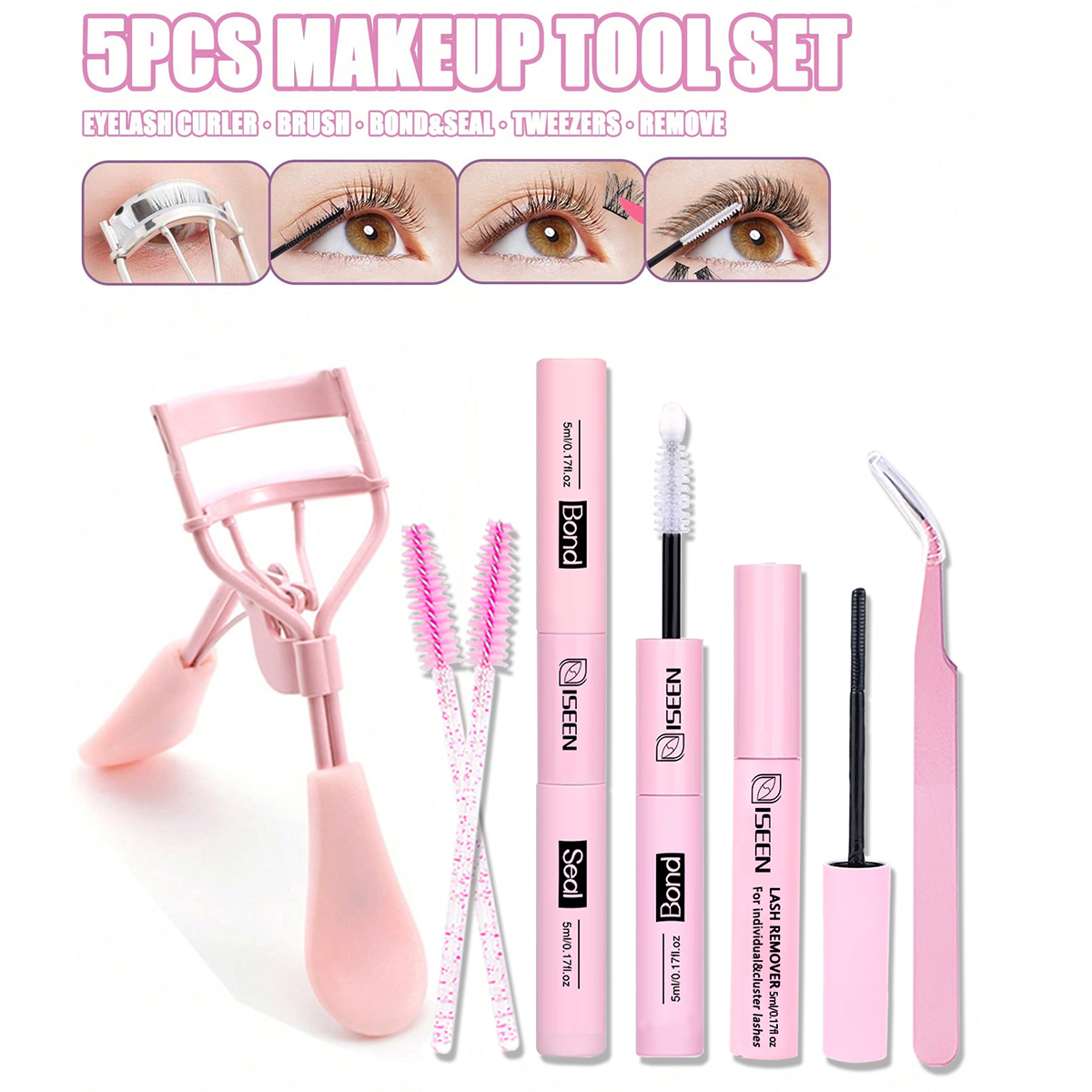 ISEEN Lash Bond en Seal 10 ml voor wimperclusters Super Hold Langdurige niet-irriterende wimperlijm voor doe-het-zelf thuis
