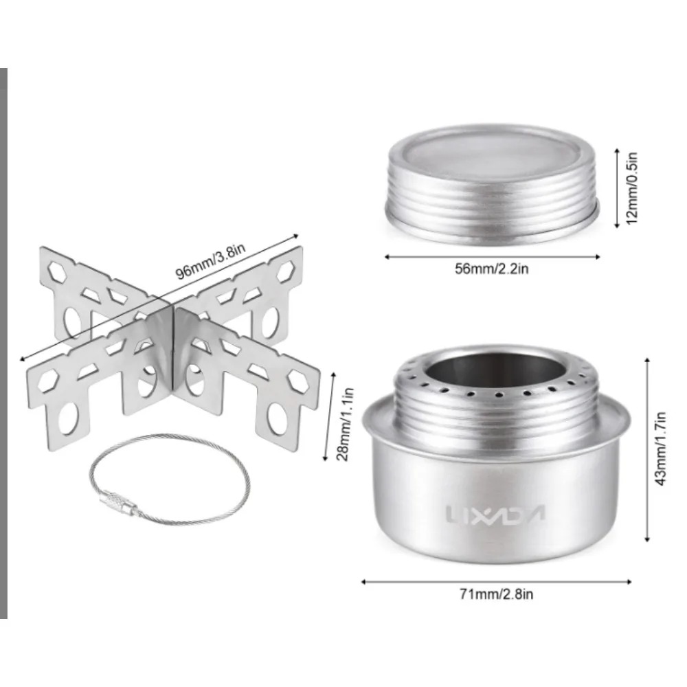 Kuchenka Kempingowa Przenośna Mini Aluminiowa Kuchenka Alkoholowa z Pokrywką Kemping Outdoor Wędrówki Plecak Gotowanie