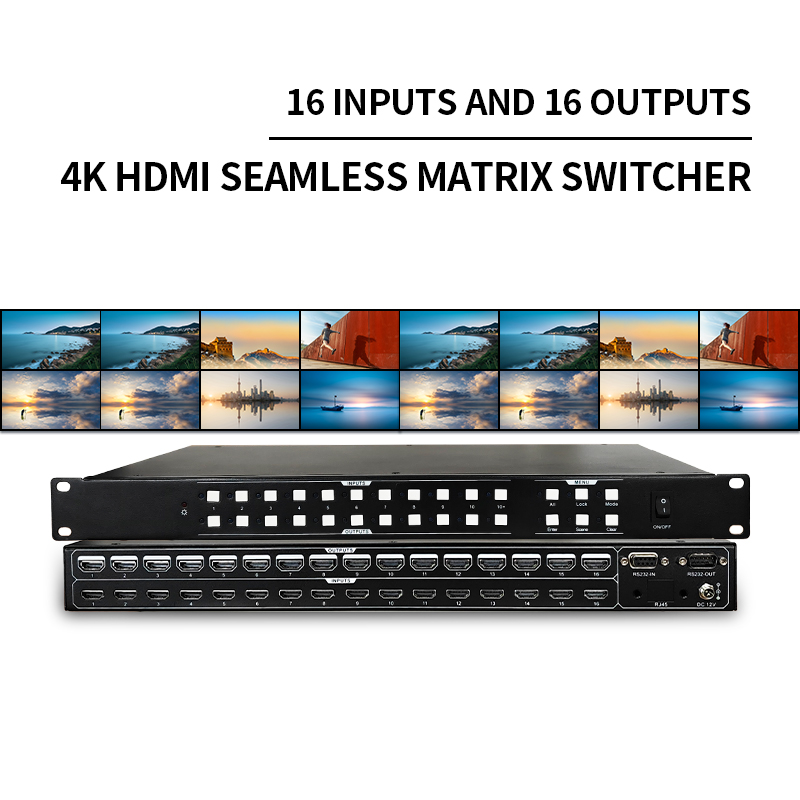 Матричный переключатель HDMI1.416X16 4K 30 Гц, профессиональный стеллаж, HDMI-совместимый сплиттер 16 дюймов, выход 16 дюймов с HDMI, аудио и видео переключатель EDID
