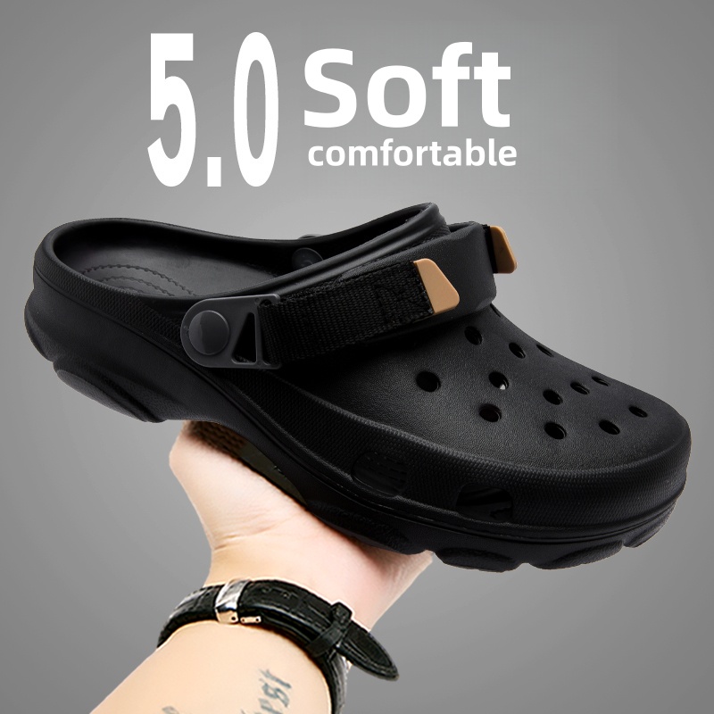 Scarpe estive da uomo con fori, traspiranti, antiscivolo, da giardino, sandali Baotou, scarpe da spiaggia a doppio uso, ciabatte da esterno per il tempo libero