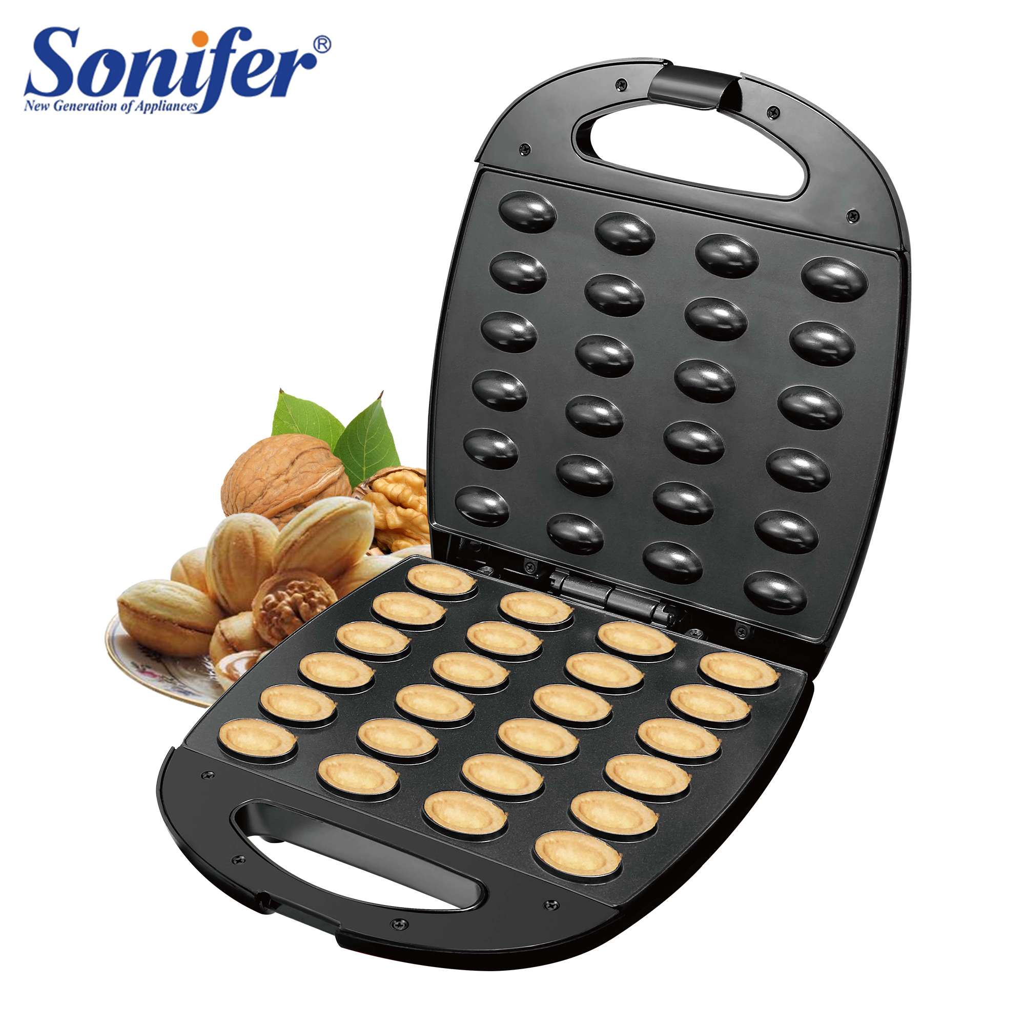 Sonifer-máquina eléctrica para hacer gofres y pasteles de nogal, aparato de cocina antiadherente con 24 agujeros, para el desayuno
