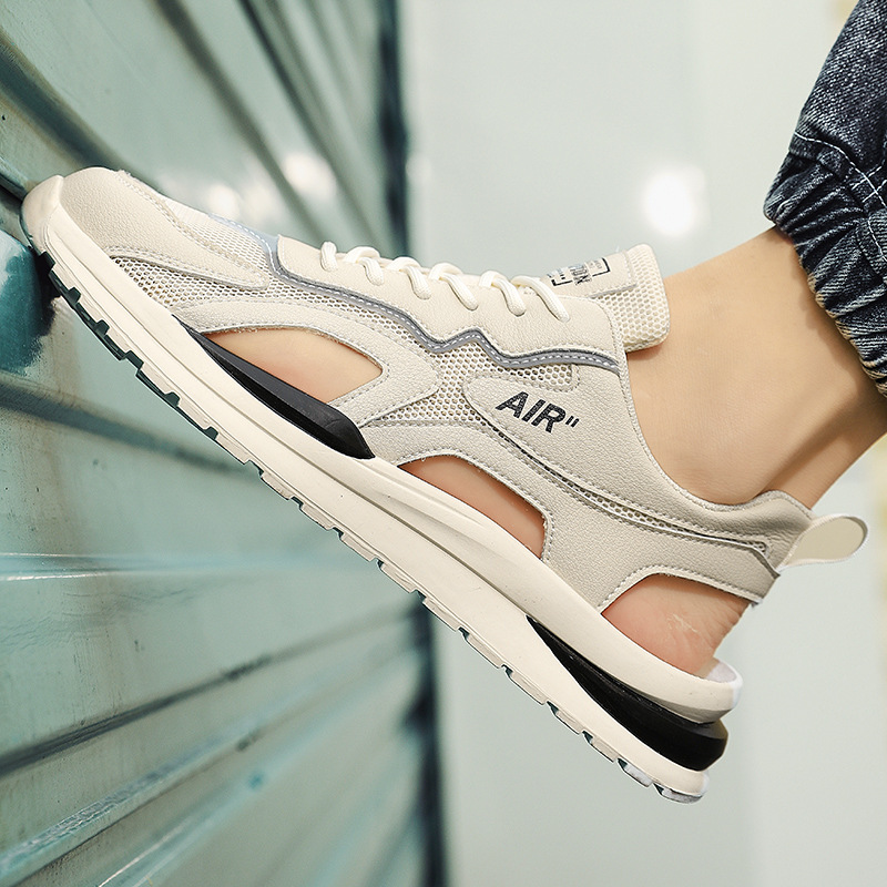 Męskie sandały sportowe, oddychające, siateczkowe buty plażowe, antypoślizgowe sneakersy outdoorowe, modne buty codzienne, luksusowe sandały, zapatillas de hombre.