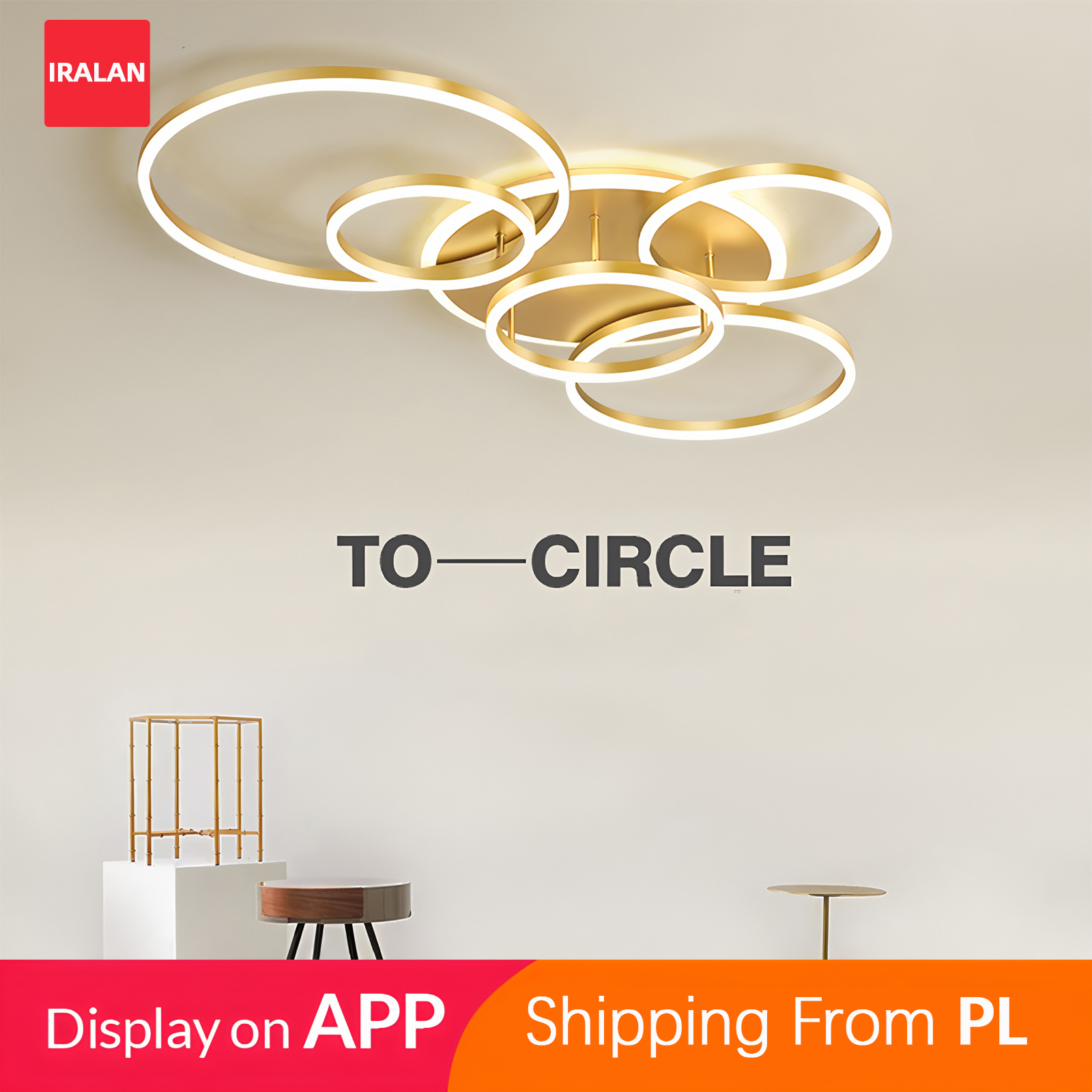 Plafonnier moderne Design rond salon chambre plafond lustre anneau trois couleurs éclairage lampe décorative plafonnier