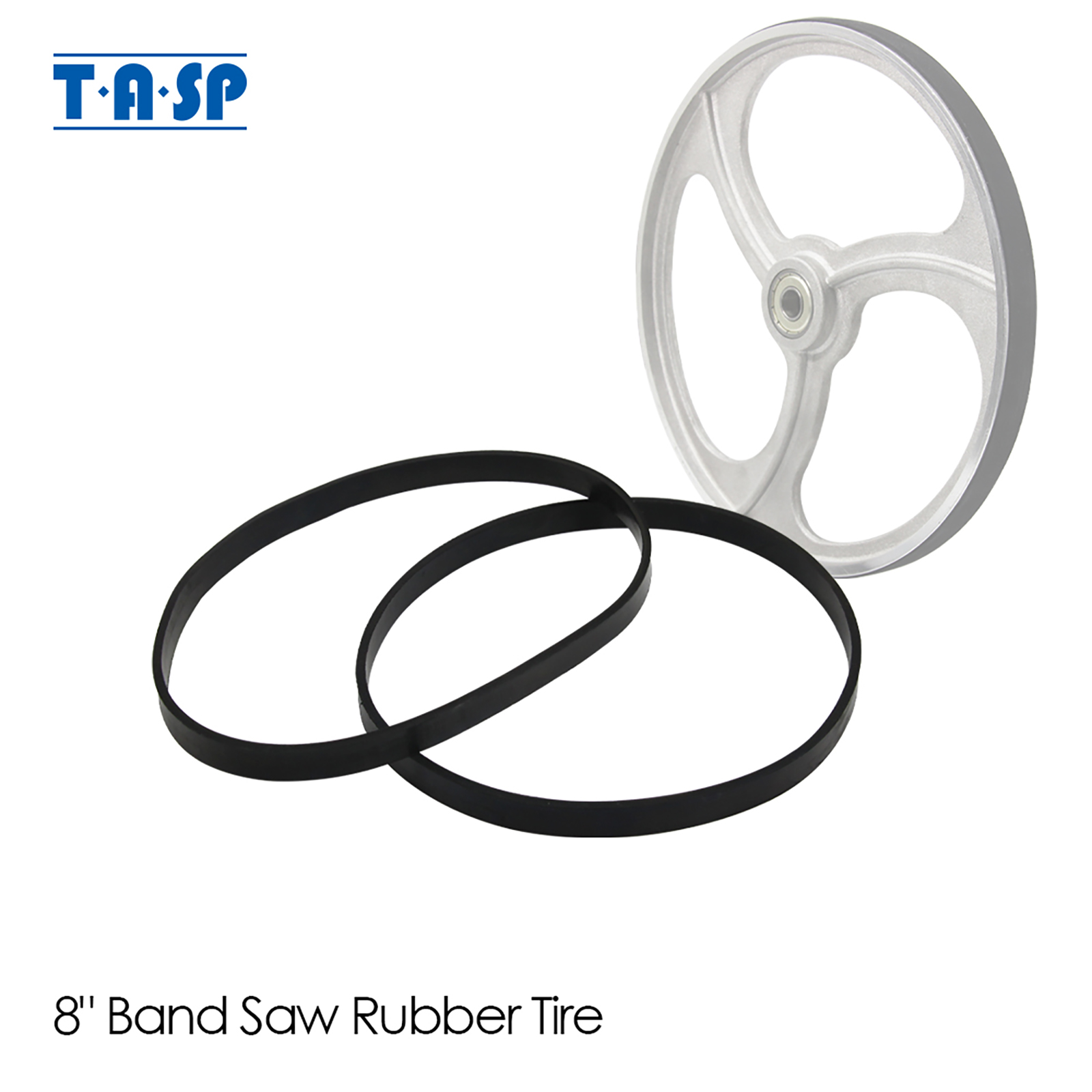 TASP 2 Stück 20,3 cm Bandsägen-Gummiband für 1425 mm Holzbearbeitungs-Bandsägen, Reifen, Scrollrad, Gummiring