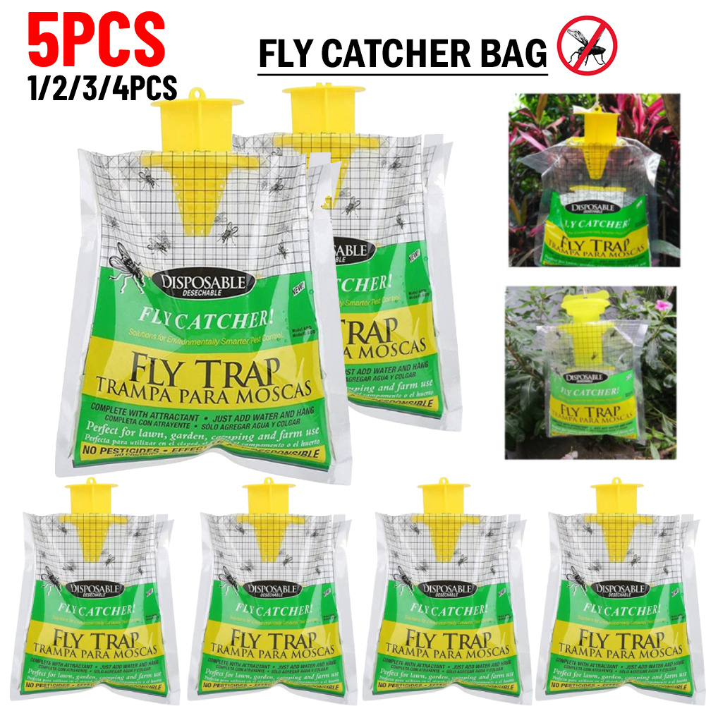 Saco coletor pendurado moscas flytrap fly armadilhas pacote solúvel em água descartável não-tóxico inofensivo para suprimentos de jardim doméstico