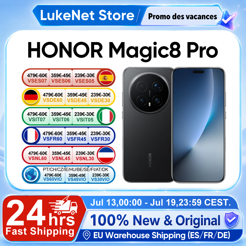 HONOR Magic 8 Pro 5G Versione EU Smartphone Snapdragon 8 Elite Gen 5 200MP AIMAGE 6270mAh 100W 6.71'' OLED NFC eSIM Honor