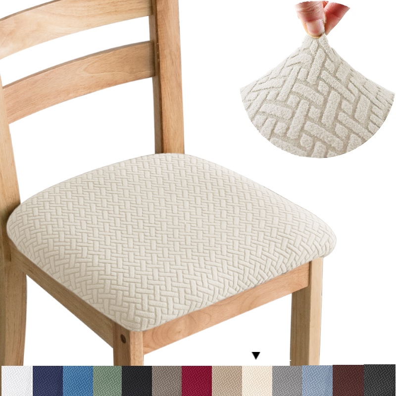 Fundas de Asiento para Sillas de Comedor, Resistentes, Elásticas, Lavables, Acolchadas, de Jacquard, Removibles