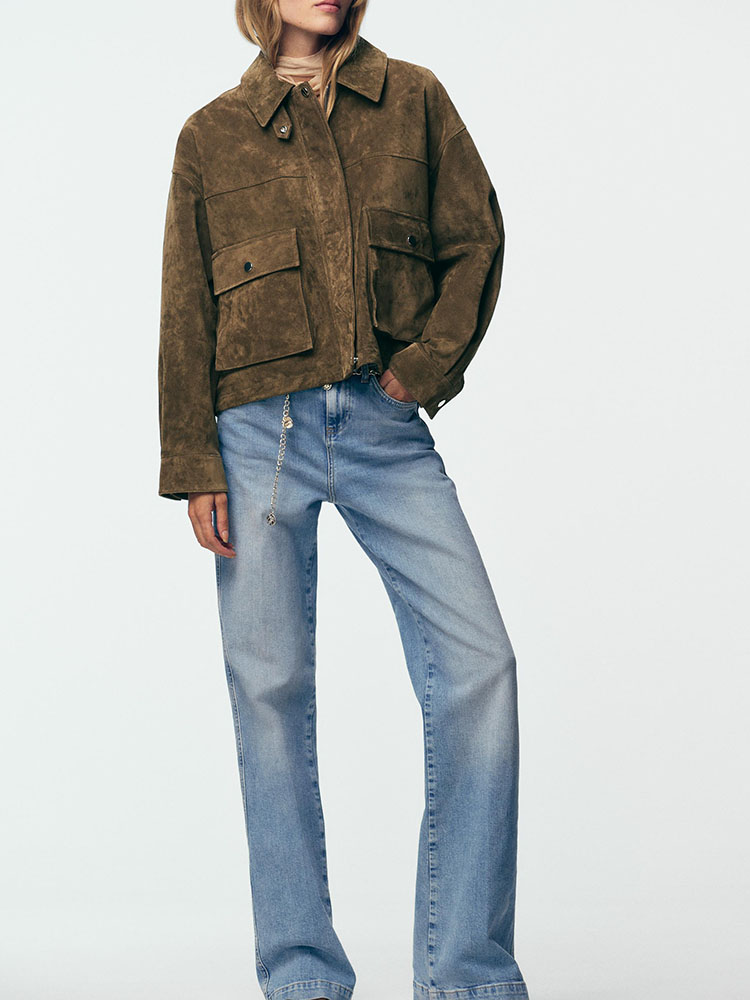 Jaqueta de Couro Casual Fena, Moda Confortável, Nova Chegada para a Temporada de Outono, Estilo E, Casaco F