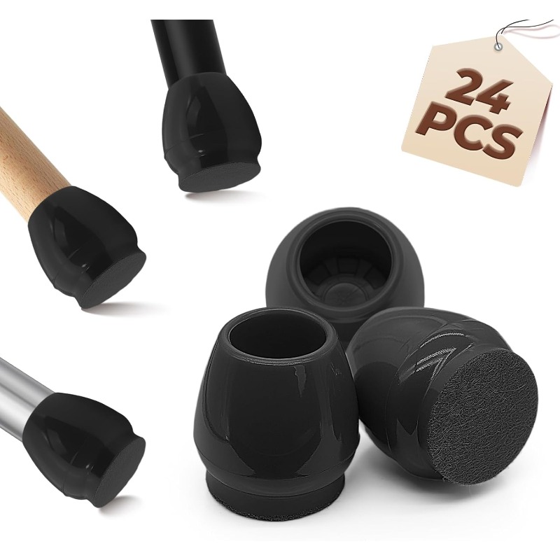 24/4 piezas Tapas de silicona para patas de silla, Protectores de patas de muebles, Cubiertas para patas de mesa, Calcetines, Tapones, Cubiertas para patas niveladoras de muebles, Decoración del hogar