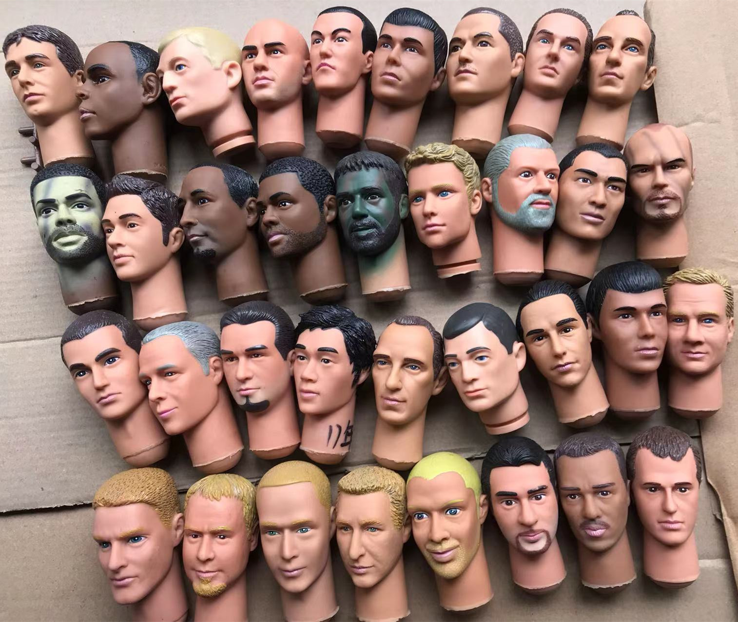 Male Doll Heads Quality Makeup Doll Figure Collection Doll Parts Famous Men Stars Rare Face Doll Heads DIY Toy Accessories