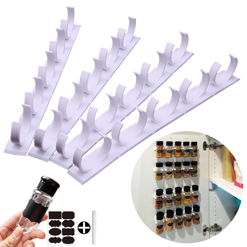 2/4PCS portabottiglie per spezie armadio da cucina supporto a parete Clip adesiva in plastica organizzatore per barattoli di spezie Clip