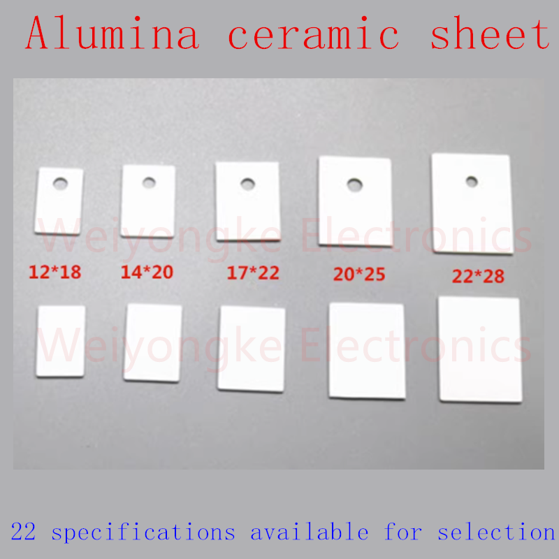 50 Uds TO-220 hoja de cerámica de alúmina TO-3P1 sustrato cerámico resistente a altas temperaturas TO-247/264 radiador cerámico