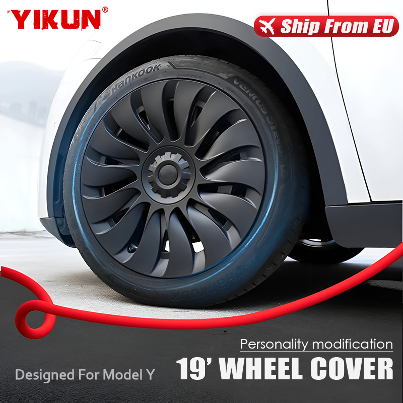 YIKUN 4PCS Wheel Cover for Tesla Model Y 19 Inch Performance Gemini tire Hub cap Full Rim Cover Car Accessories 2020-2024 2023