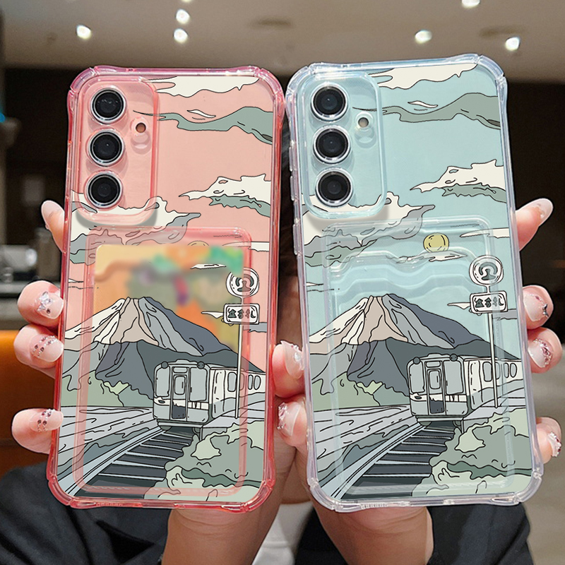 Funda Cartera con Ranuras para Tarjetas para Samsung Galaxy S24 S23 FE S26 S25 Ultra A57 A56 A55 A37 A15 A16 5G A17, Funda Protectora de TPU Suave con Diseño Horizontal