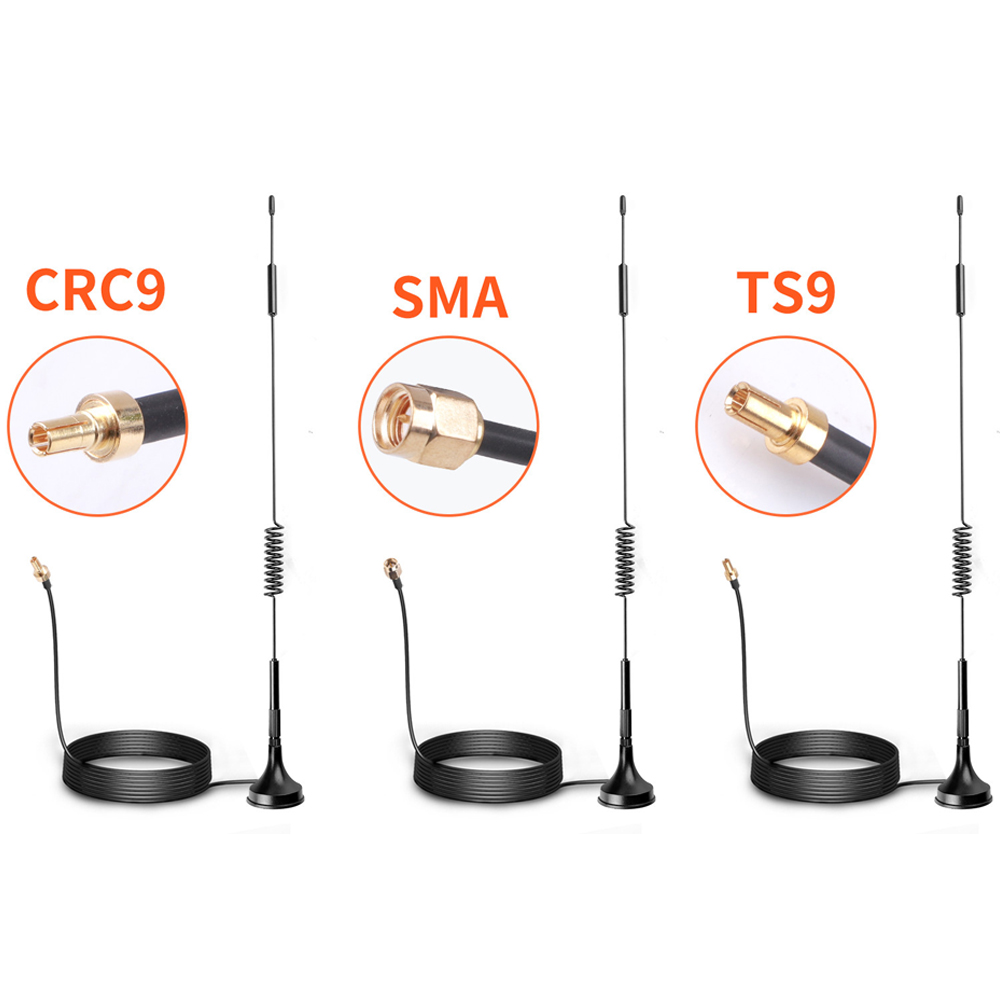 1.5m TS9 CRC9 SMA Connettore Maschio 700-2700MHz GSM Antenna Router Esterno 12dBi 2G 3G 4G LTE Antenna Magnetica