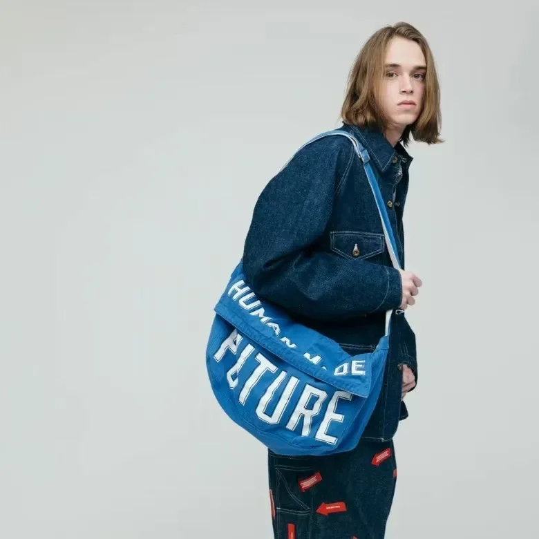 2026 Unisex Canvas Messenger Bag, Double-Sided Letter Crossbody, Versatile Lightweight for Commute & Street Style Activities