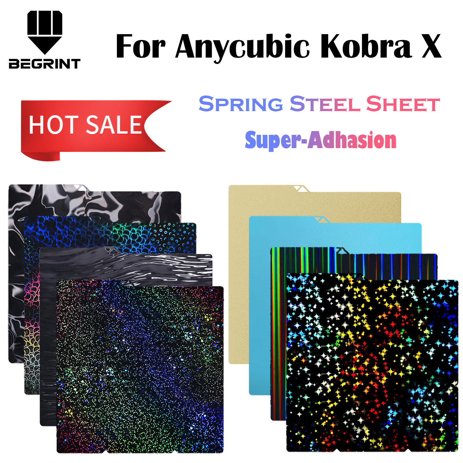 For Anycubic Kobra X Build Plate 264x276 KobraX Bed Plate Double Side Pei PET Fiber Carbon For Anycubic KX Kobra S1 3D Printing