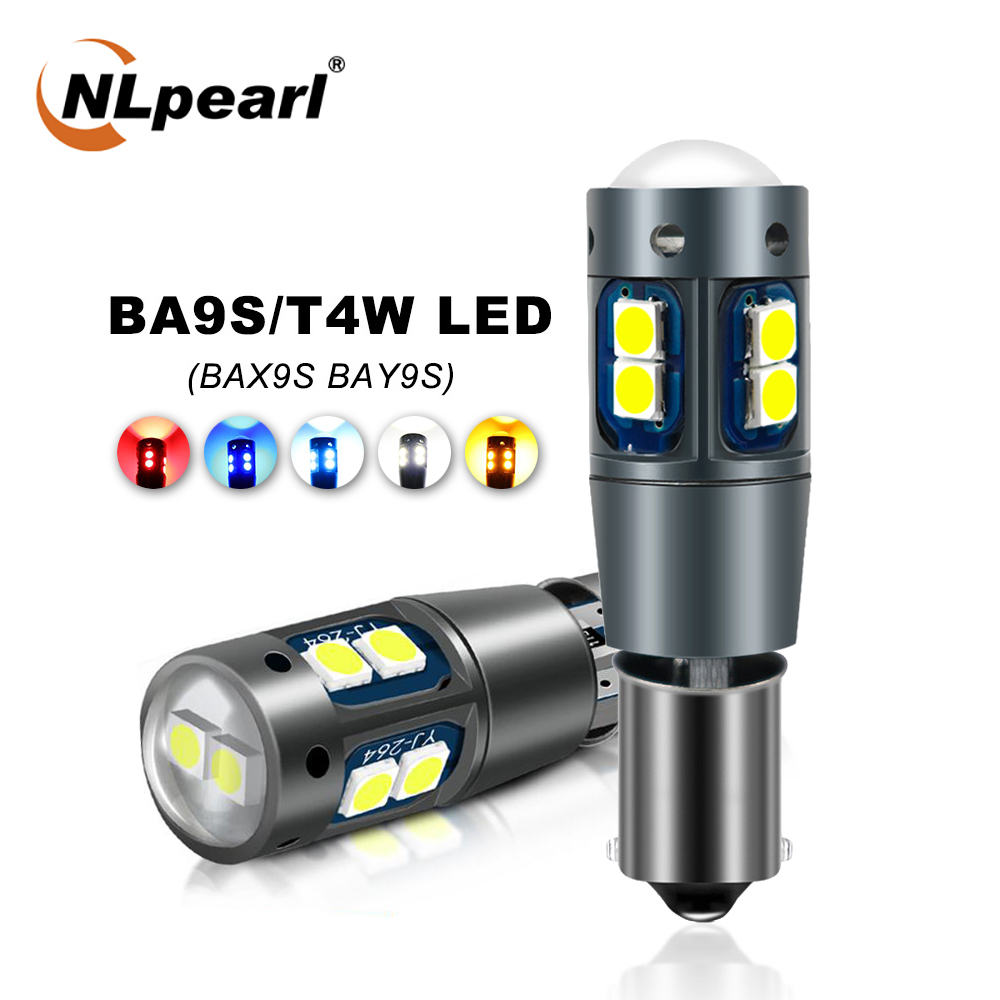 Nlpearl 2x lampe de signalisation BA9S T4W ampoule LED BAX9S BAY9S H21W H6W LED 12V voiture ampoule LED Canbus 3030 puces lumière intérieure dôme lampe