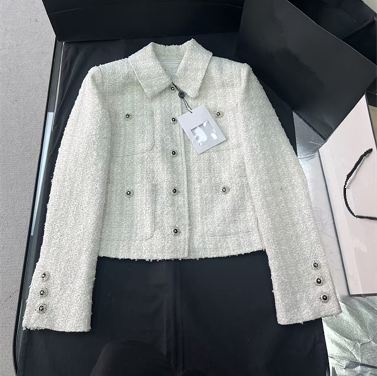2025年冬新作　欧米風レディース服　長袖ラペルシングルブレストボタンツイードコートスカート