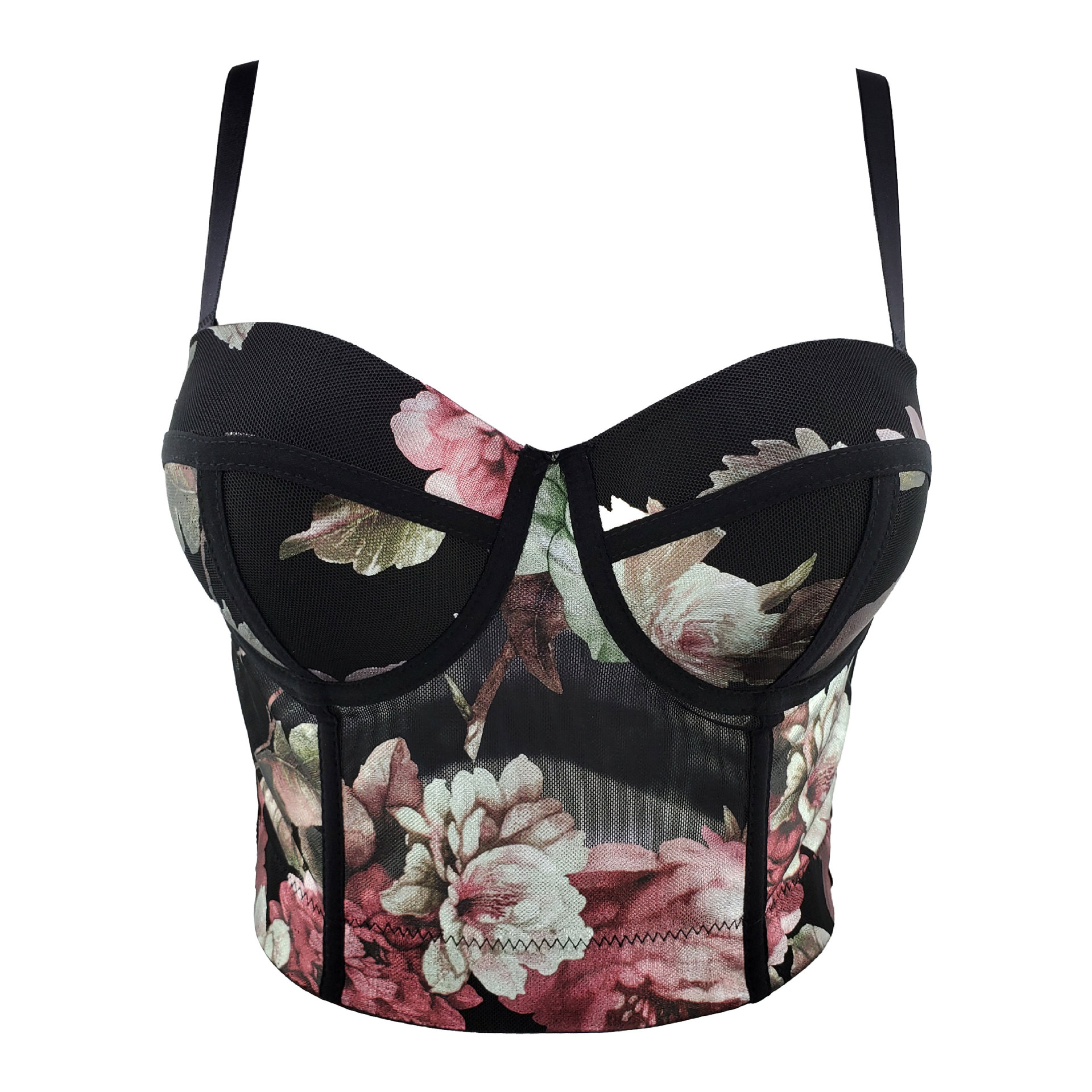 J730 Dropship Bras สวยสําหรับสาวเสื้อผ้าผู้หญิงหวานหน่วยความจําตาข่ายดอกไม้ขนาดเล็ก Tank Top สามมิติหน้าอก