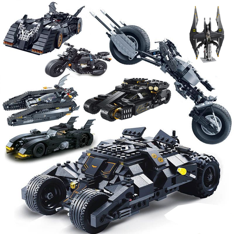 Caliente superhéroe Caballero nocturno 1989 Batmobile supercoche modelo conjuntos de bloques de construcción clásico murciélago motocicleta carro juguetes niños para regalos