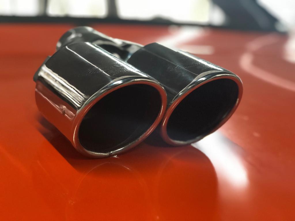 1 Buah Ujung Knalpot Ganda Universal 80 Mm Ujung Knalpot Sistem Pipa Knalpot Mobil Baja Tahan Karat Ujung Ganda