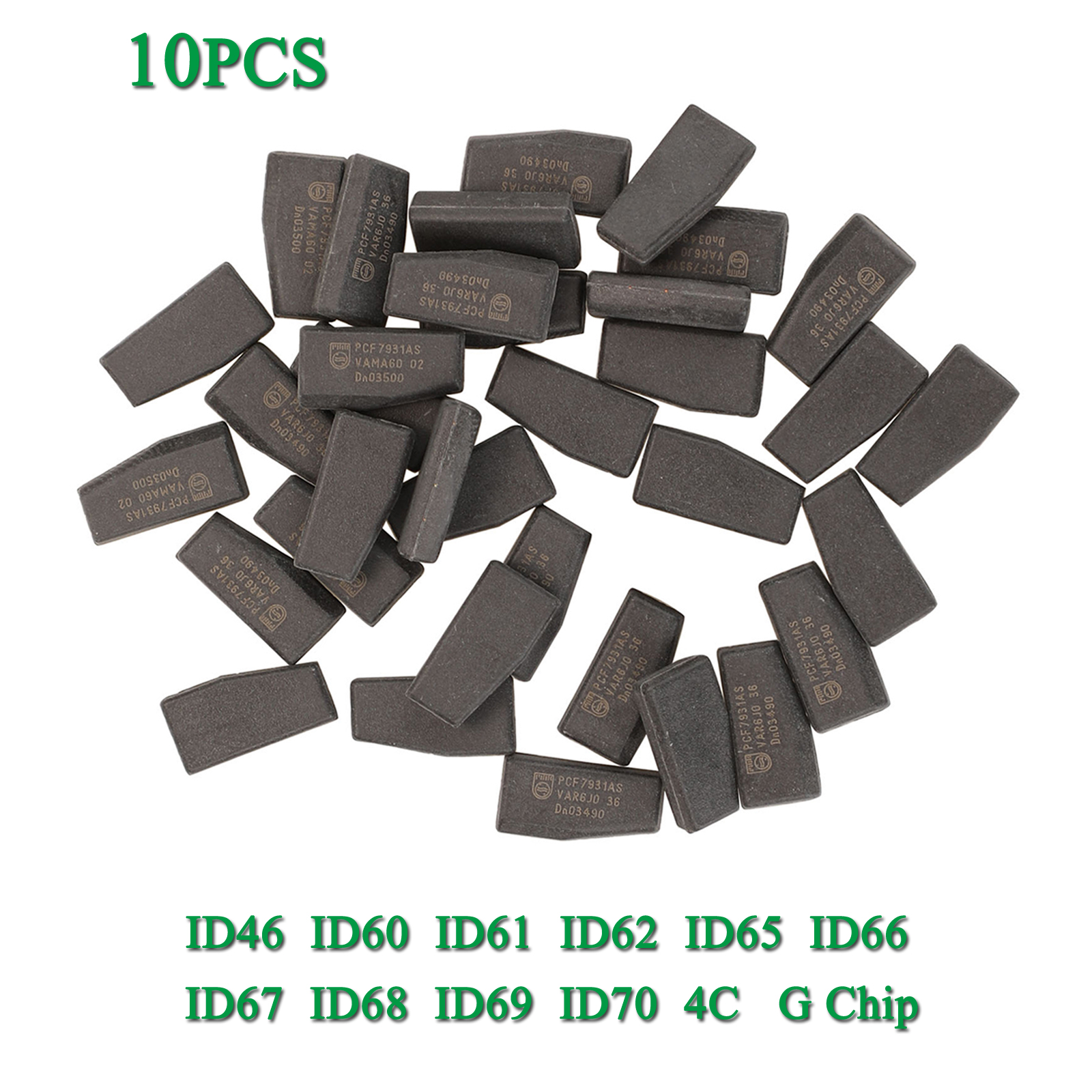 Jingyuqin-Chip de llave de coche remoto de repuesto, herramienta de cerrajero, ID46, ID60, ID61, ID62, ID65, ID66, ID67, ID68, ID69, ID70 G, 4C, 10 Uds.