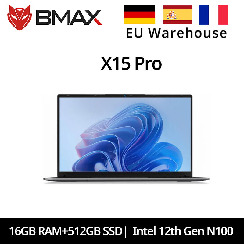 Bmax X15 Pro 15,6 cala 16 GB RAM 512 GB SSD Procesor Intel 12. generacji N100 Windows 11 Laptop 1920*1080 HDMI Wifi USB PC