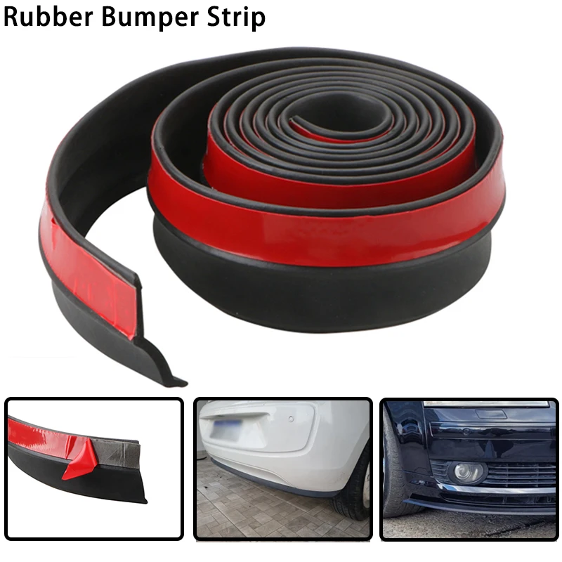 Universal Car Front Bumper Spoiler Lips Protection Stickers 60mm Width 2.5M Car Front Bumper Lip Rubber Car Bumper Protectors