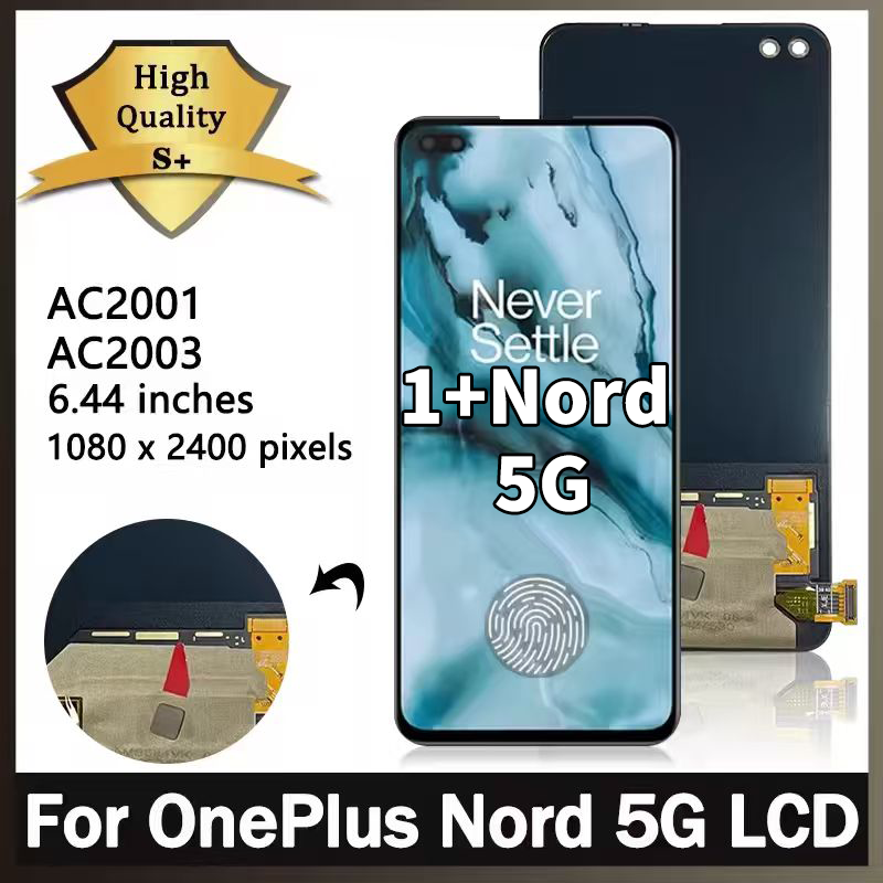 Super AMOLED для OnePlus One plus Nord ЖК-дисплей с сенсорным экраном и дигитайзером для 1 + Nord 5G AC2003 AC2001 ЖК-рамка