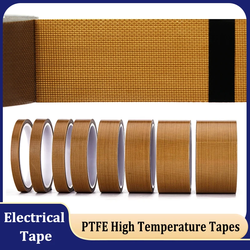 10m 0.13/0.18mm PTFE High Temperature Resistance Tapes 5mm ~ 100mm Adhesive Electrical Insulation Tape for Vacuum Sealer Machine