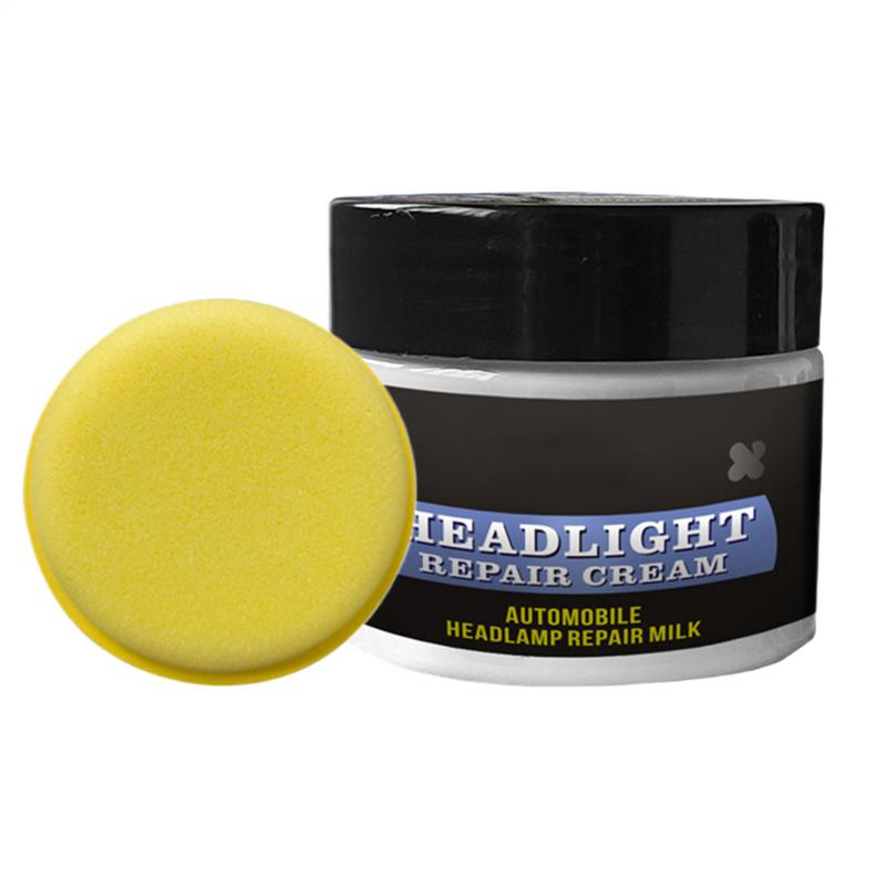 Headlight Restorer 100g Headlight Polish Car Headlamp Repair Paste Scratch Remover with Sponge for Vehicle Motorcycle Truck RV