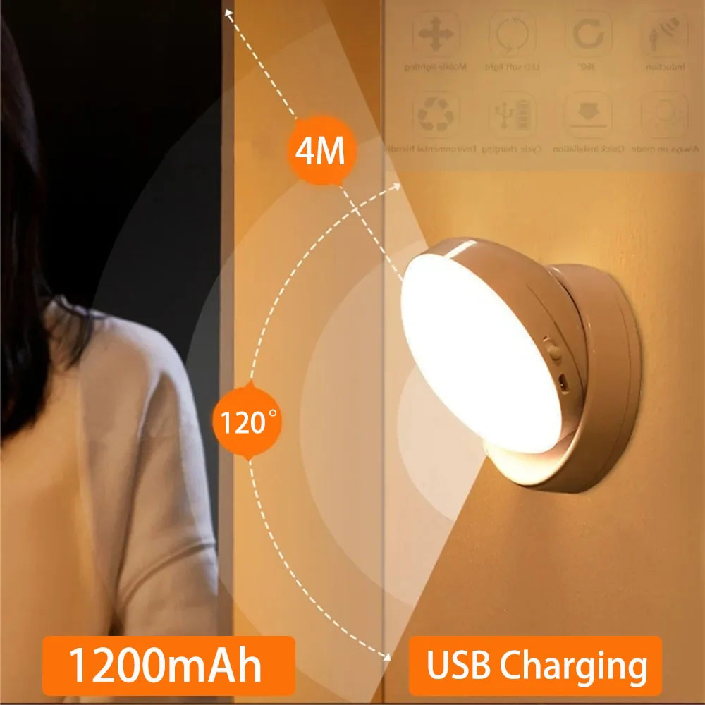 LED Nachtlicht USB Lade Intelligente Menschliche Induktion Für Nachttisch Hause Kleiderschrank Beleuchtung Motion Sensor Licht Led Lampe