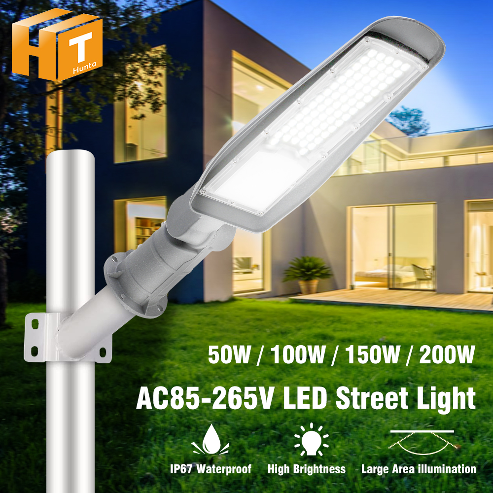 AC85-265V lampa uliczna LED 50W 100W 150W 200W SMD3030 5000K IP66 wodoodporna wysoka jasność do oświetlenia zewnętrznego
