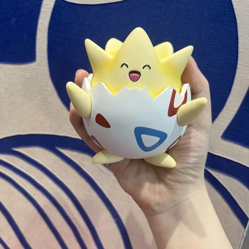 9.5cm Togepi Figure mini Size Togepi Eggshell Statue, Cute Pocket Monster Collectible Model Kawaii Togepi Desktop Ornament Toy