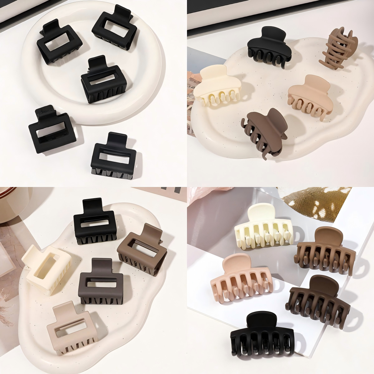 5 pezzi clip per artigli per capelli di colore neutro medio da 1,7 pollici per donne ragazze capelli sottili e spessi fermagli per mascelle per capelli antiscivolo accessori per capelli